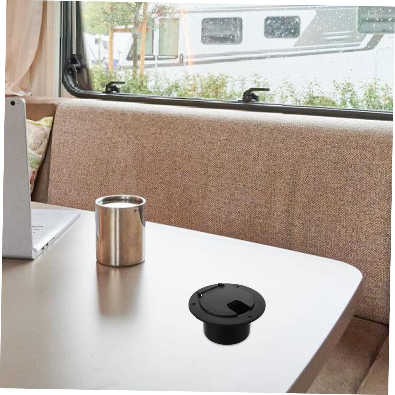 Copricavi Elettrici Tondo in ABS per Cavi di Alimentazione RV e Yacht, Design Elegante e Facilità di Inserimento Cavi, Adatto per Organizzazione e Protezione