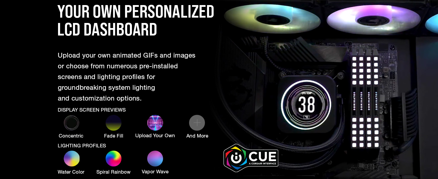 Amazon.com: Corsair iCUE H150i Elite LCD XT Liquid CPU Cooler