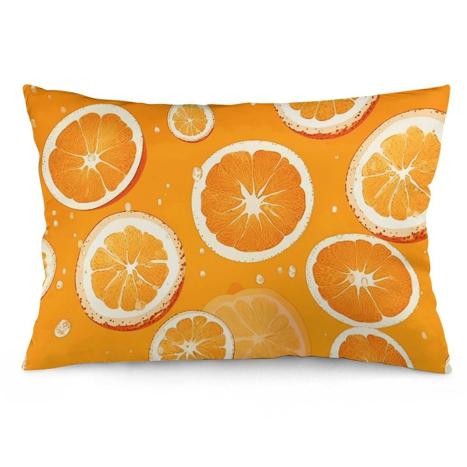 2 Pack Pillow Cases for Hair and Skin, Soft Breathable Pillow Case Covers with Hidden Zipper, Orange Slices Pillowcase 16 "x24 Pillow Covers for Sleeping Gift