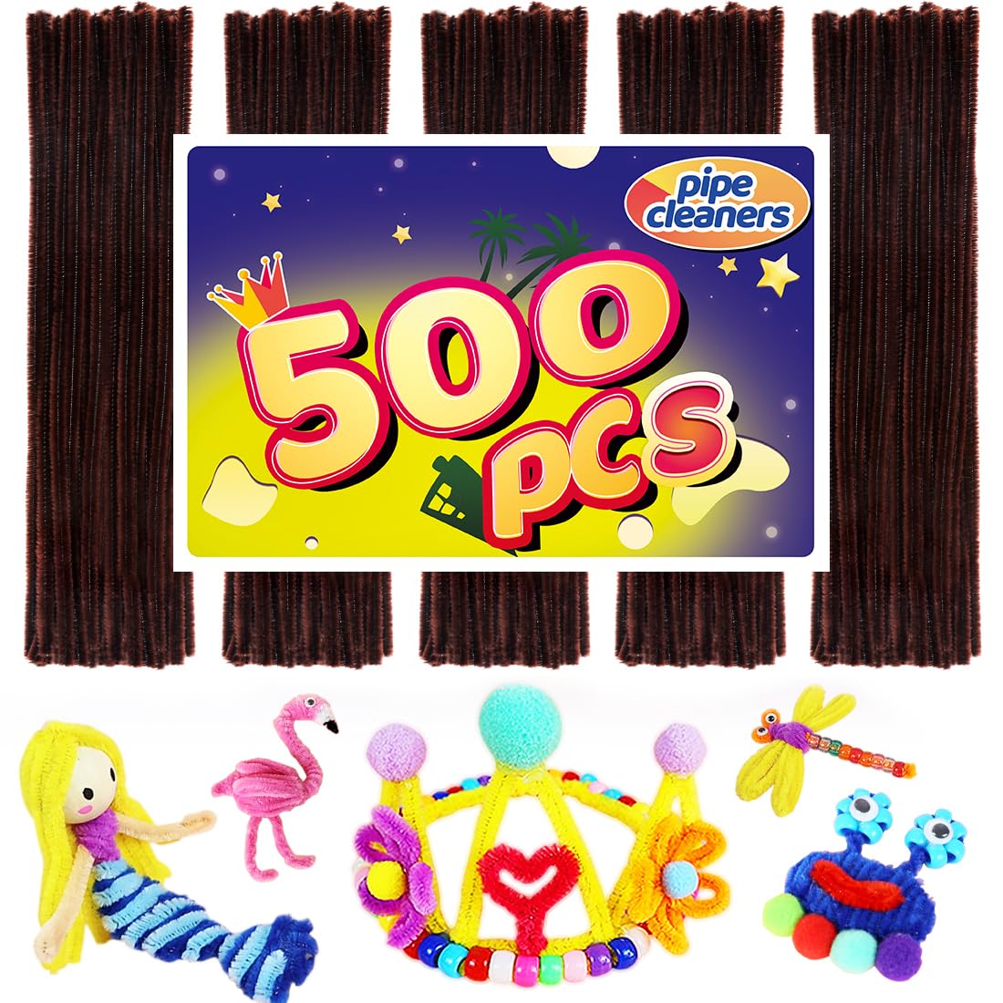 Brown Pipe Cleaners - 500 Count Art &amp; Craft Supplies