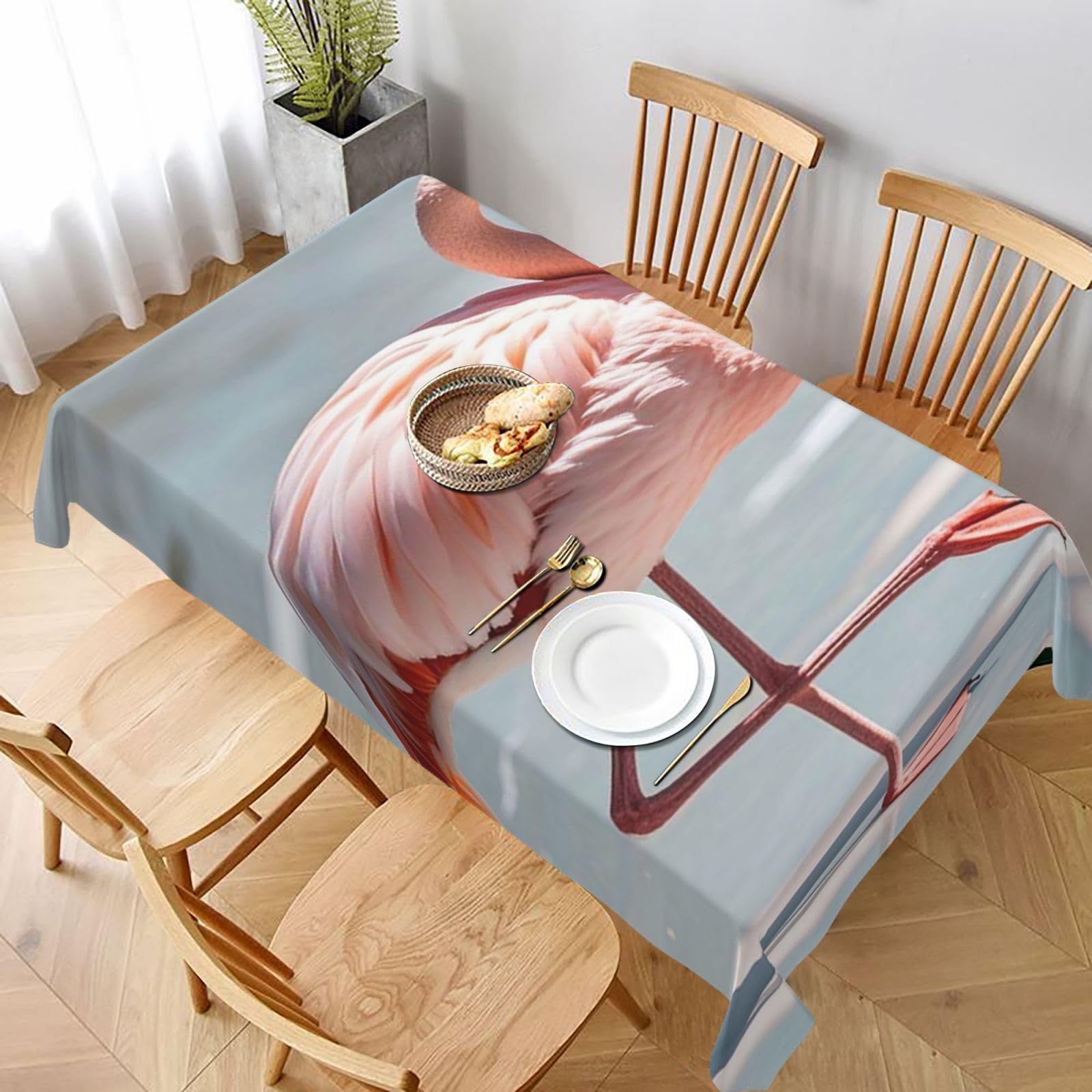 MXDLKSWPOH Table Cloths for Rectangle Tables 152x228 cm Waterproof Farmhouse Table Cloth flamingo Tablecloths Washable Wrinkle Free Table Cover for Dining Table Weddings Events Party Buffet