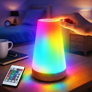 Kids Touch Night Light for Nursery Rechargeable RGB Nightstand Lamp