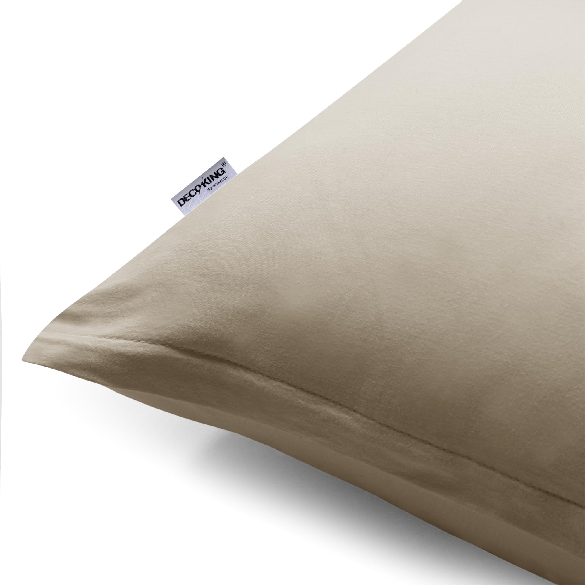 DecoKing Amber Pillowcases 40 x 40 cm Jersey Cotton Zip Cappuccino Pack of 2, 40 x 40 *2 - Image 2