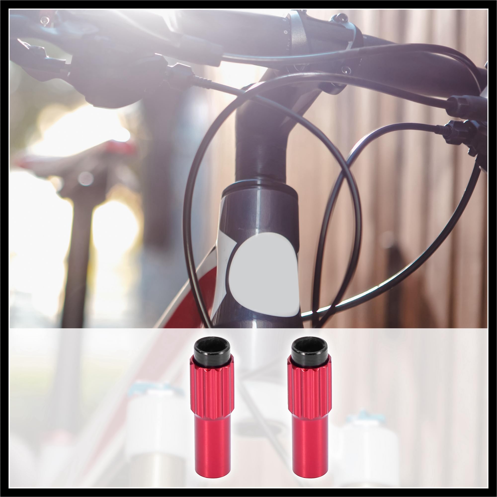 Hihaha 2 Pcs Red Metal Bicycle Cable Adjuster Brake Gear Shift Connector Durable Material - Image 2
