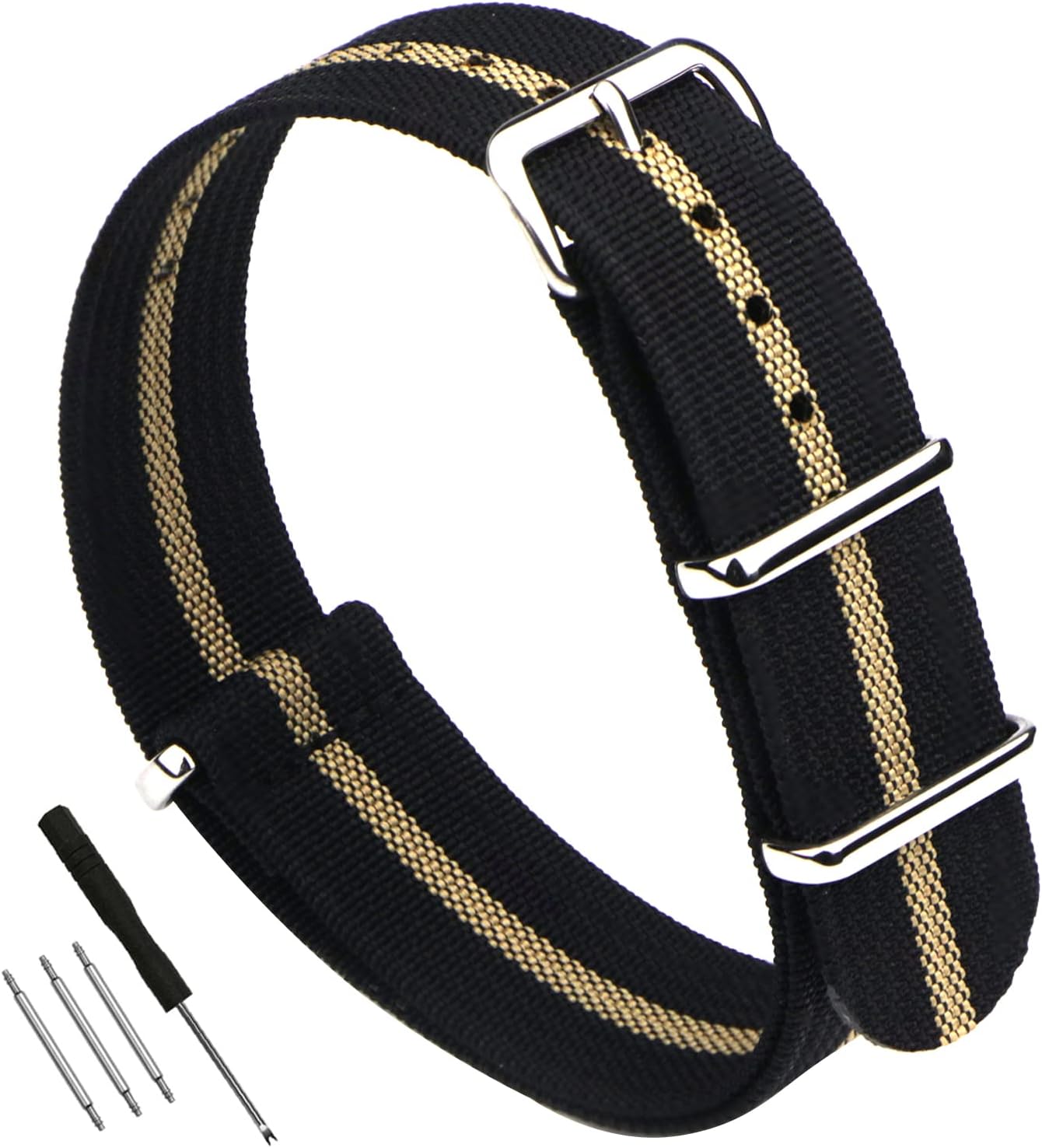 Premium Military Ballistic Ribbed Nylon Watch Straps 18mm 19mm 20mm 22mm Replacement Watch Band for Men