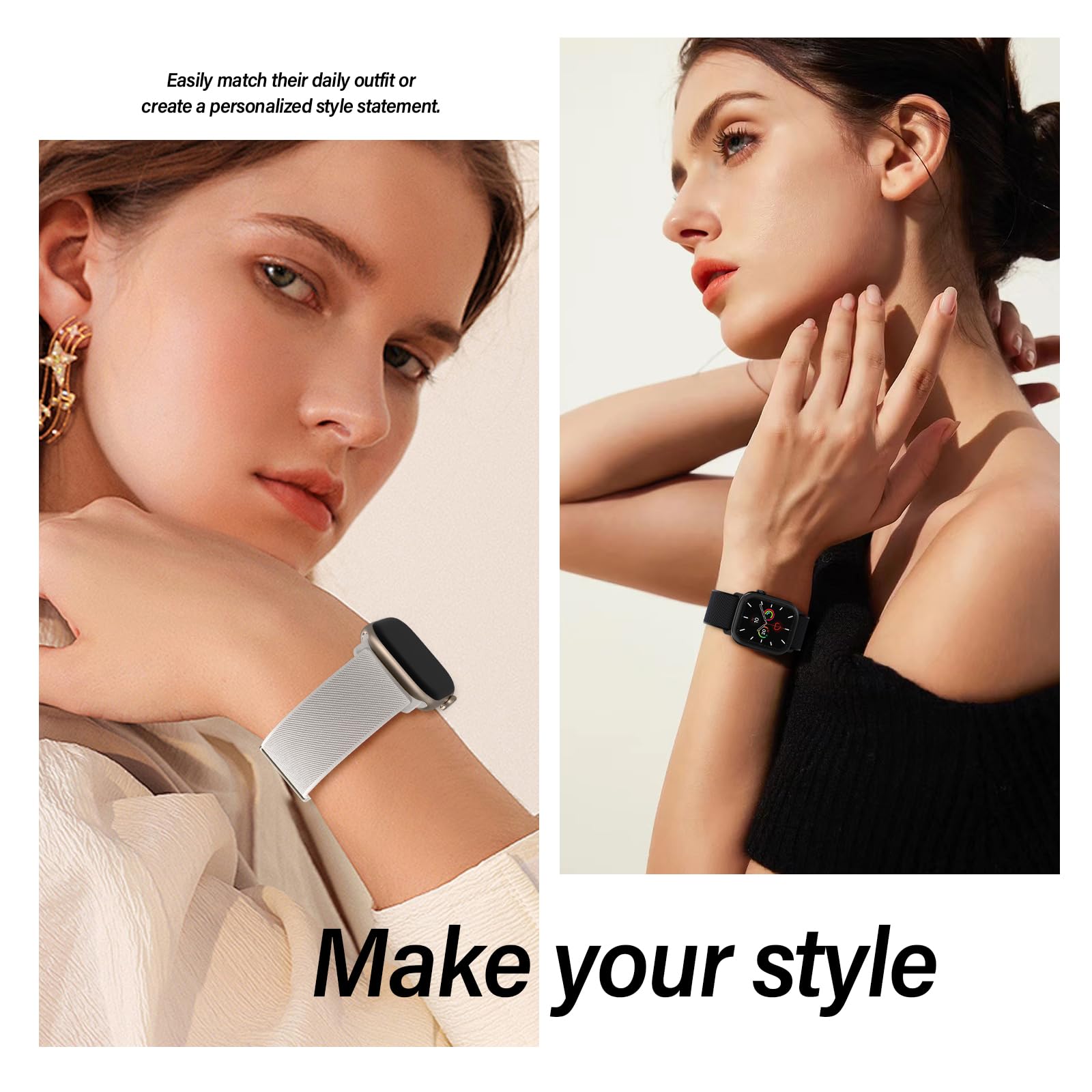 Higgs Nylon Cinturini Compatibile con Cinturino Apple Watch 44mm 45/46mm 49mm 40mm 38/41mm 42mm, Elastico e Impermeabile con Chiusura Magnetica Adatto a Serie 11 10 9 8 7 6 5 Se