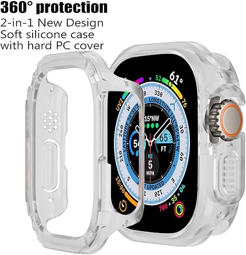 Miniatura 4 de BOTOMALL Parachoques de silicona suave con cubierta de policarbonato compatible con carcasa de Apple Watch de 1.575 pulgadas, 1.614 pulgadas, Series