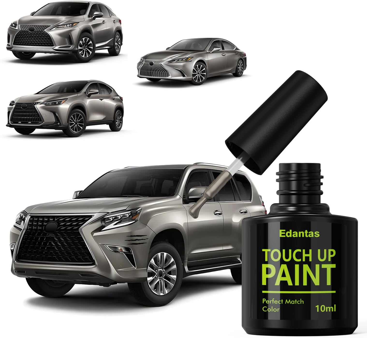 1J7 Atomic Silver Touch Up Paint for Lexus Cars, Professional Auto Touch-up Paint Scratch Repair Kit, Automotive Paints Exact Match Compatible with RX/NX/ES/GX/IS/LS/LC/UX/RC/LX