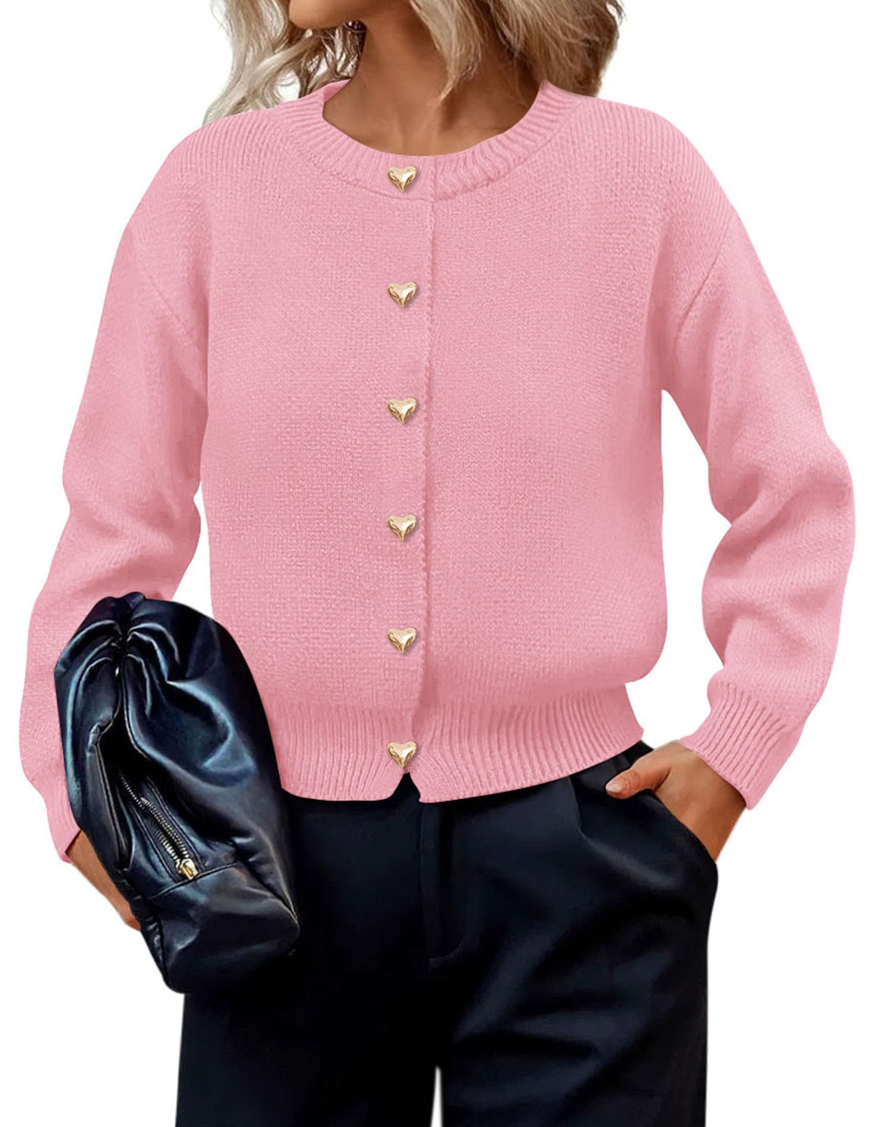 Cardigan for Women 2026 Fall Fashion Long Sleeve Trendy Button Down Work Office Sweaters Cute Winter Jacket-image-38