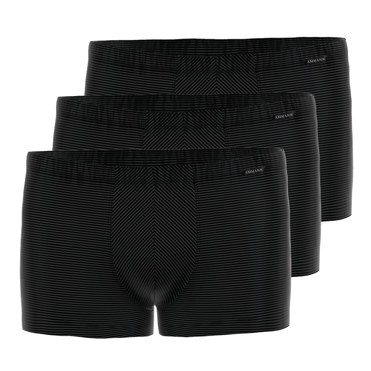 Ammann 3er Pack Herren Pants Retro-Shorts - Cotton & More - Unterhose ohne Eingriff - Modal-Baumwoll-Elastan Mischung - Schwarz Dunkel-Blau - Größe 5 bis 14