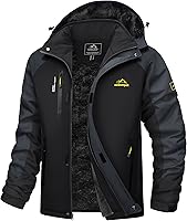 Vista 36 de MAGCOMSEN Men's Winter Jacket Water Resistant Ski Snow Coat Warm Fleece Parka Raincoats with Hood Multi-Pockets