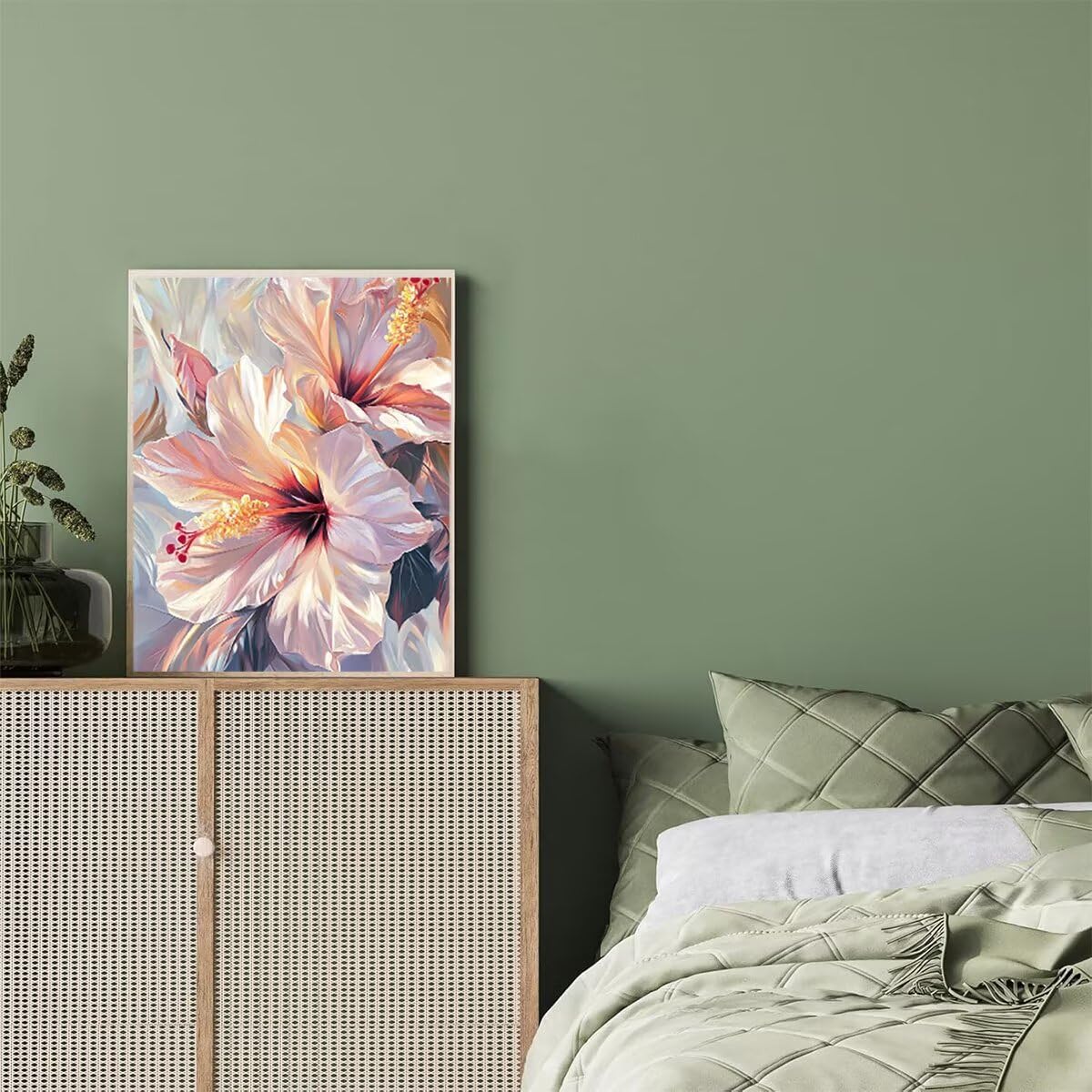 Dipingere con i Numeri Fiore, Paint by Numbers Adulti Pianta, Fai da te Creativi Adulti Quadri da Dipingere Numerati Kit per Decorazione Della Parete di Casa, Regalo 80x110 cm Senza Cornice 67-W