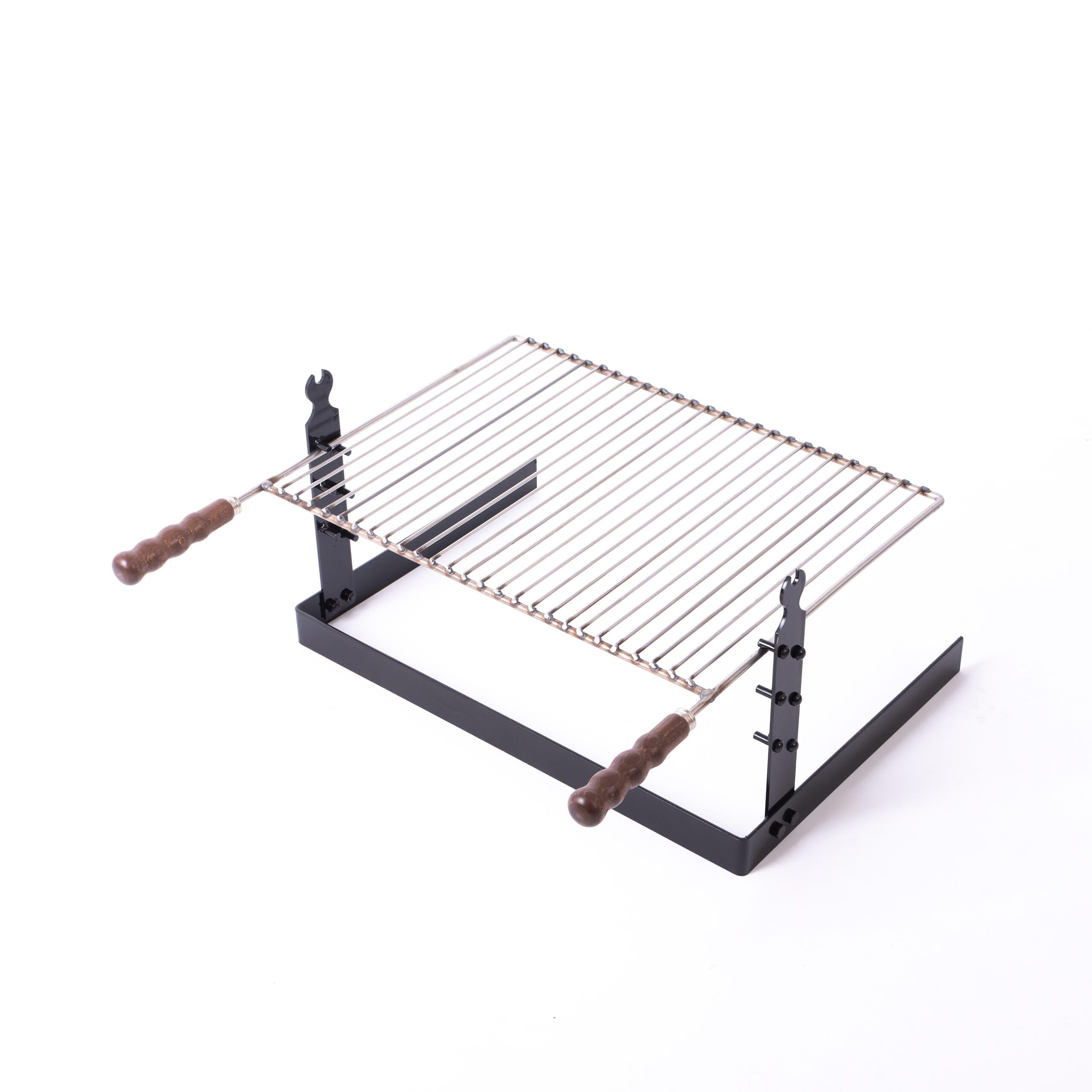 Griglia per barbecue e camino graticola acciaio inox 18/10 regolabile in altezza dim. 60x45x20 cm