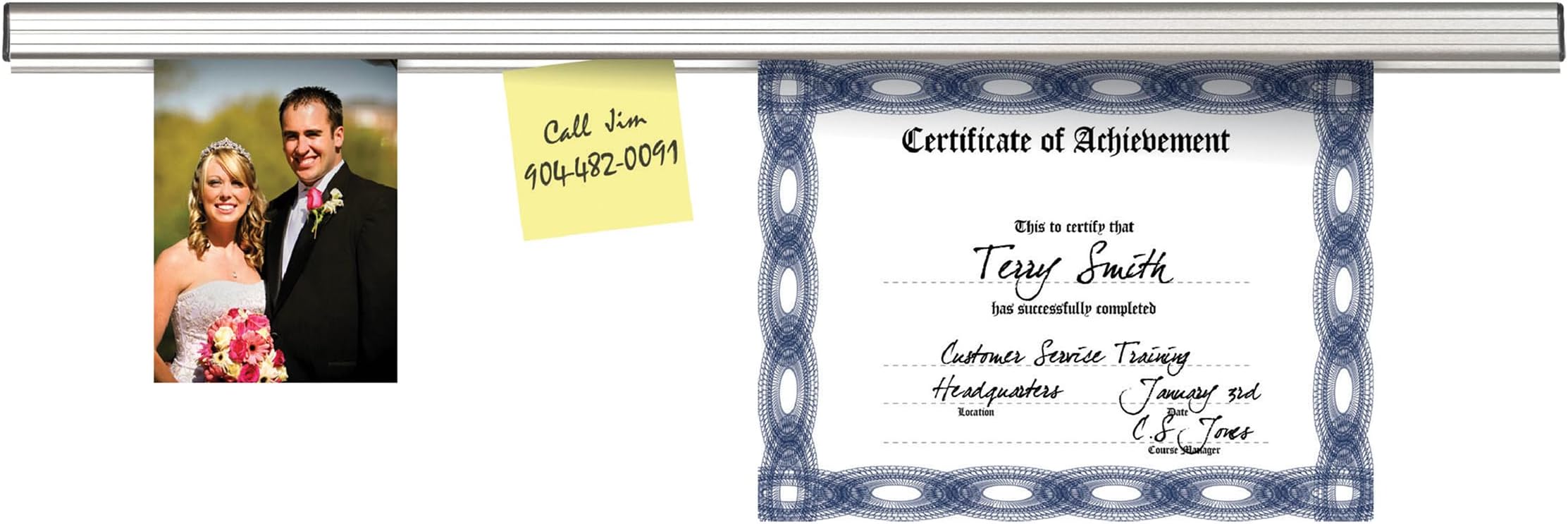 Advantus 2010 Grip-A-Strip Display Rail, 48 x 1 1/2, Aluminum Finish