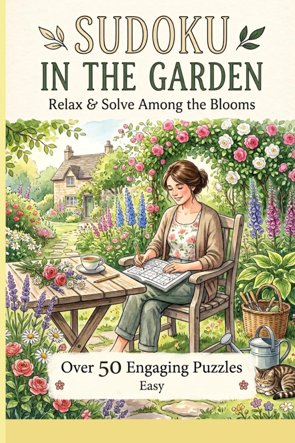 Sudoku in the Garden, Relax and Solve Among the Blooms: 50+ Calming Puzzles to Unwind, Focus & Bloom