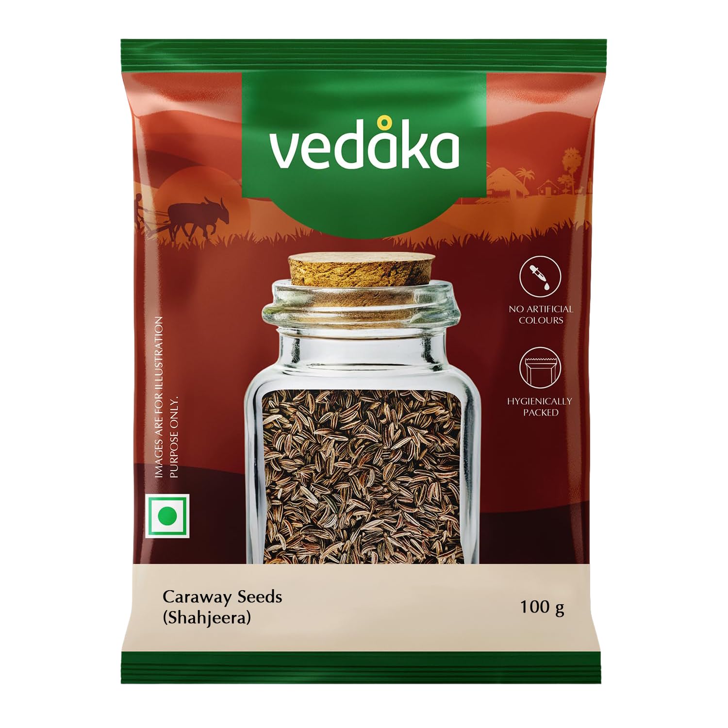 Amazon Brand - Vedaka Caraway Seeds (Shahjeera), 100g (Pack of 1)