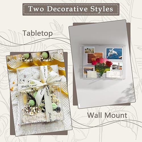 Miniatura 6 de Caja de sombra acrílica de 11 x 14 pulgadas, caja de sombra grande de 2.5 pulgadas de profundidad, caja de memoria transparente para ramo de boda,