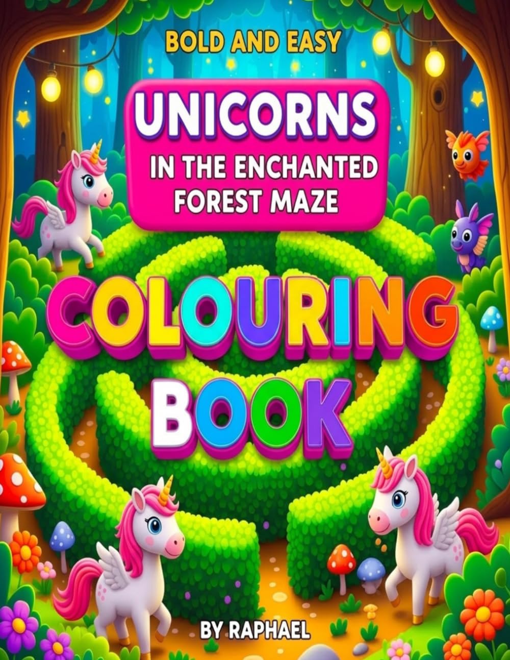 Unicorns In The Enchanted Forest Coloring Book