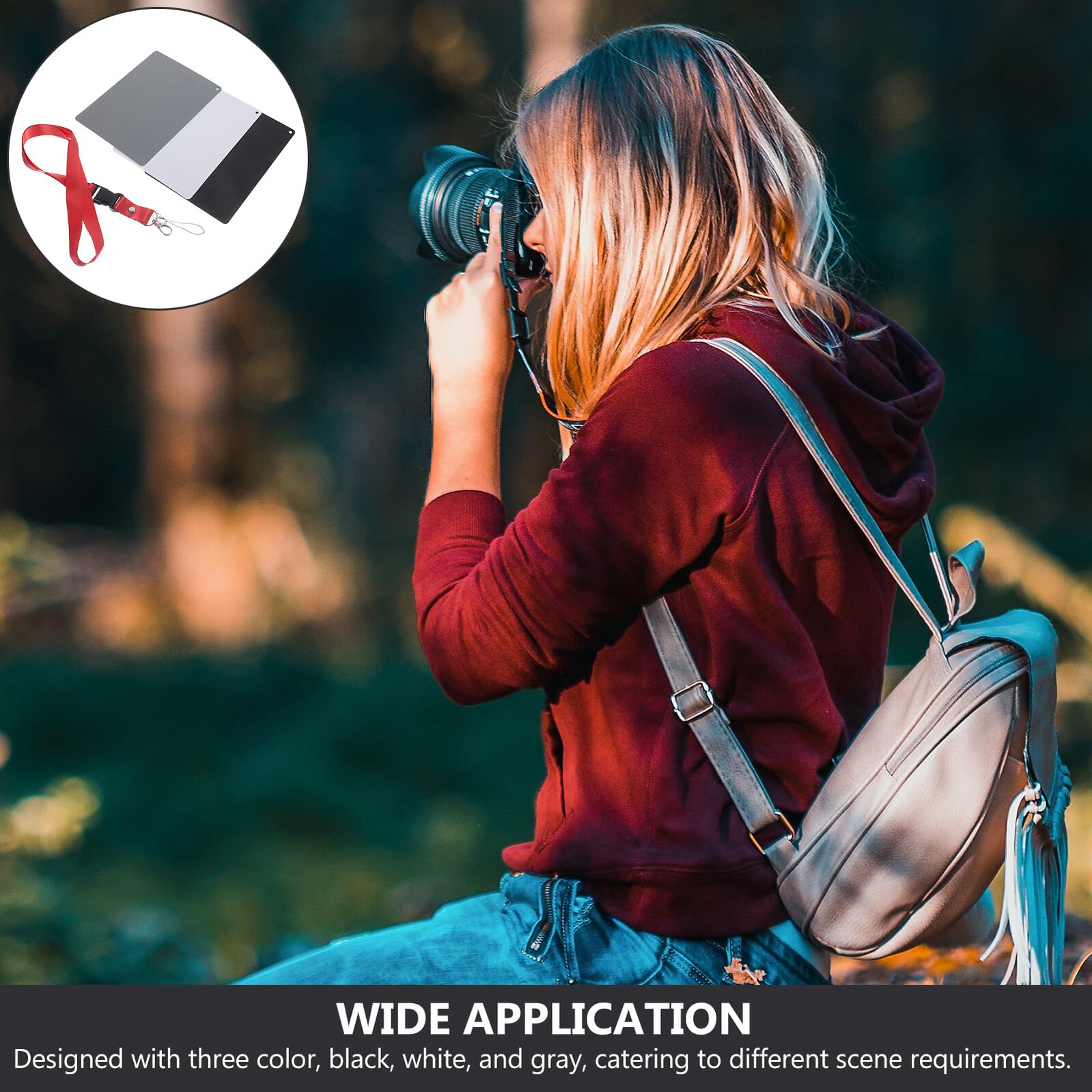 SOIMISS Portable Graukarte aus Kunststoff mit Riemen für Weißabgleich und Kalibrierung Geeignet für DSLR Digitalkameras und Professionelle Fotografen