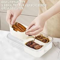 SHTALHST Uzsonnás Doboz 4 Kivehető Rekesszel - Fedeles Snack Tároló Gyümölcsökhöz, Édességekhez és Kekszekhez - BPA-mentes, Kézi Mosogatású 6