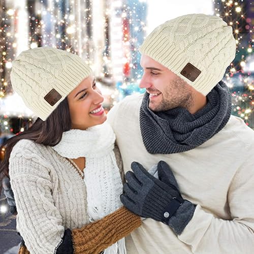 Miniatura 3 de Gorro inalámbrico para mujer, gorro de música para mujer, V5.0, auriculares inalámbricos para hombre, gorro de invierno sobre la oreja con música