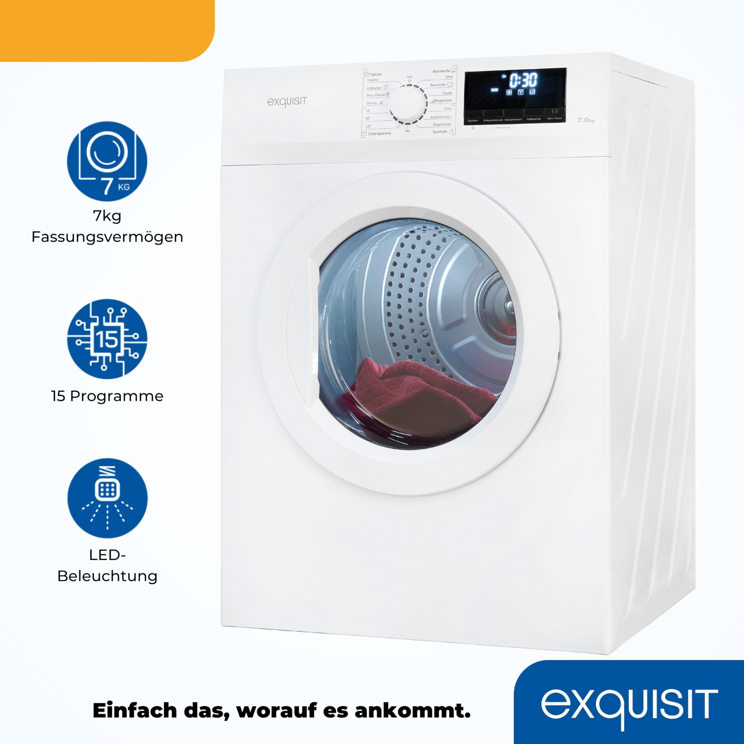 Exquisit Sèche-linge 7 kg TAE70-70 Classe énergétique G Blanc