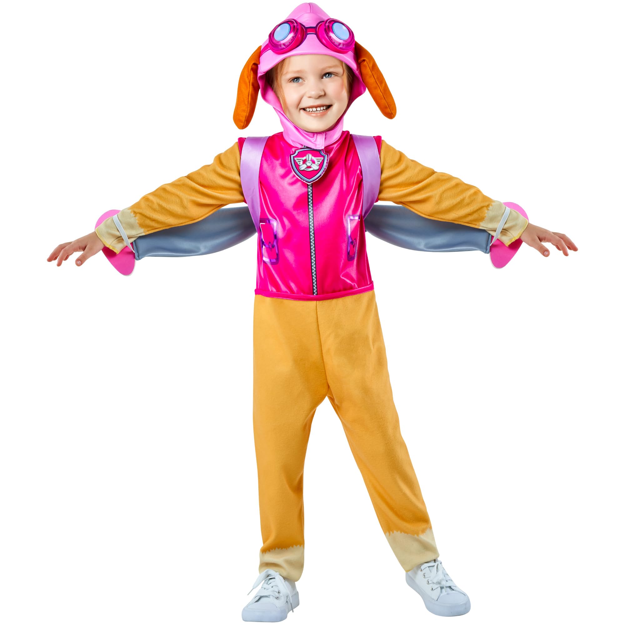 Paw Patrol Skye Toddler Halloween Costume - Pink Aviator Jumpsuit & Hat - Ages 2-3 Years