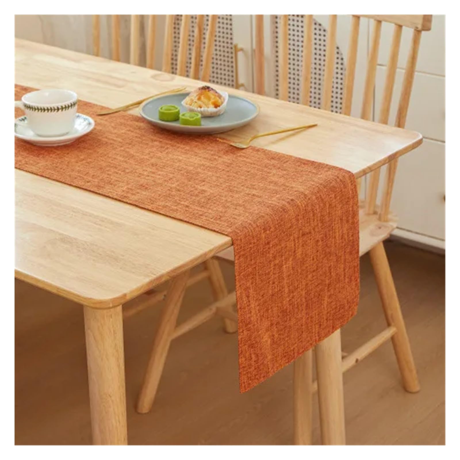Runner da tavola Runner da tavolo in lino spesso tinta unita, decorazioni for la casa, ufficio, conferenze, tavoli pranzo, accessori decorativi(Orange,30x180cm)