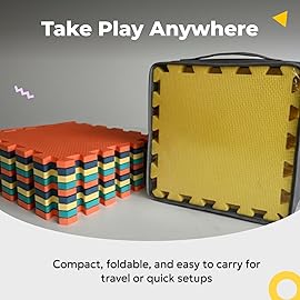 MioTetto Baby Play Mat, Comfortable Tummy Time Mat - Portable Foam Floor Tiles, Safe baby mat for floor for Crawling & Development, Soft play mat for babies 0-6 months, Stylish interlocking foam tiles