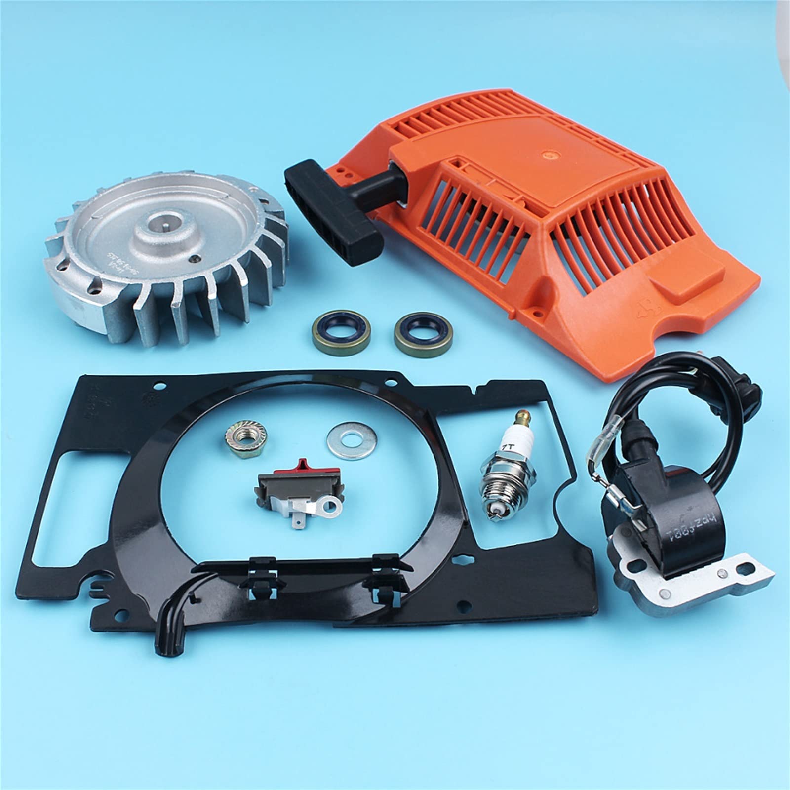 IWBR Interruptor de Bobina de Encendido de Volante de Arranque de Retroceso Apto for Husqvarna 268 272 272XP, Sello de Aceite de Motosierra, Conductor de Aire