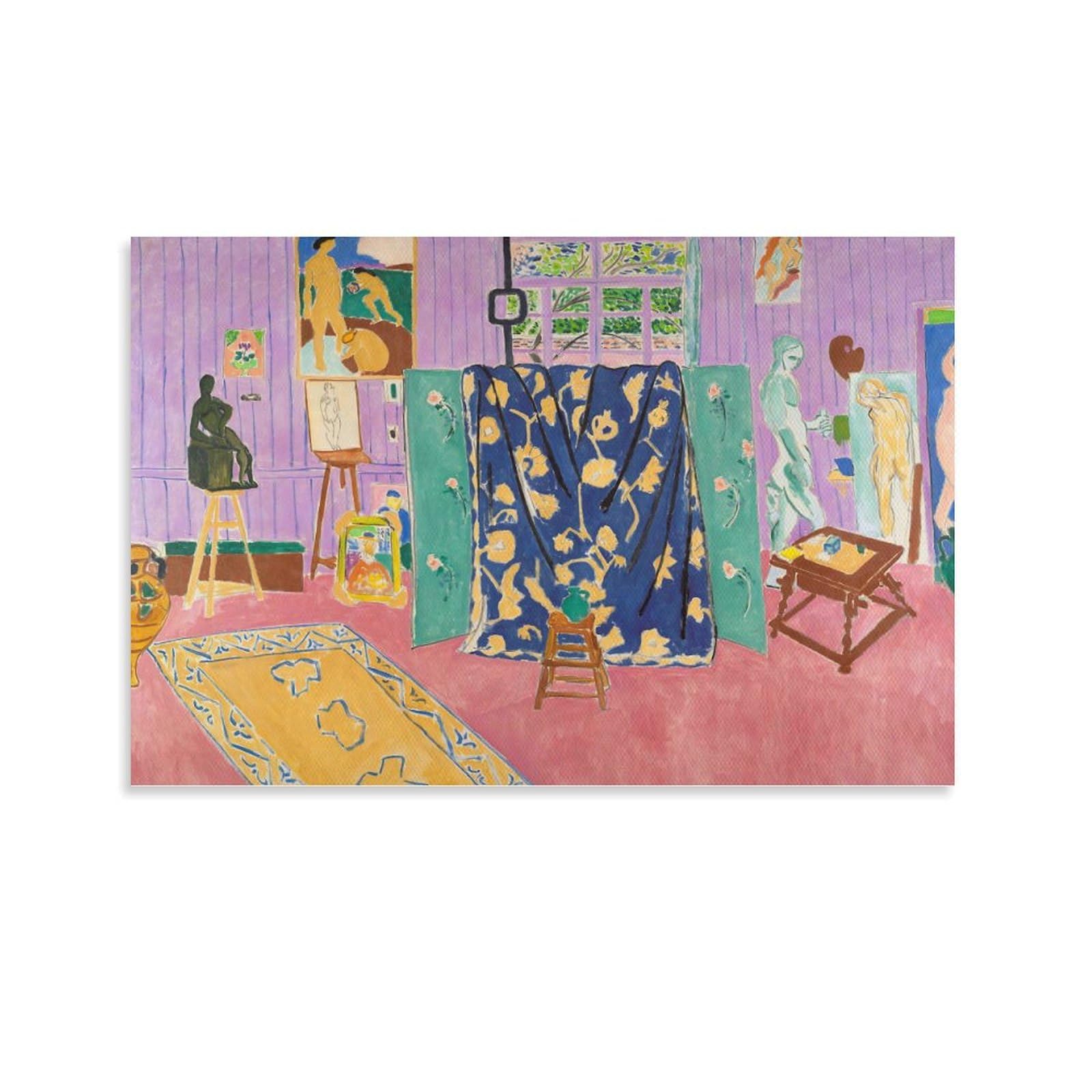 Yieanbao Unframe. Henri Matisse Poster Fauvist Famous Painting (Pink Studio) Canvas Print Art Poster, Wall Art Home Decoration Painting; Unframe; 16X24inch(40X60cm)