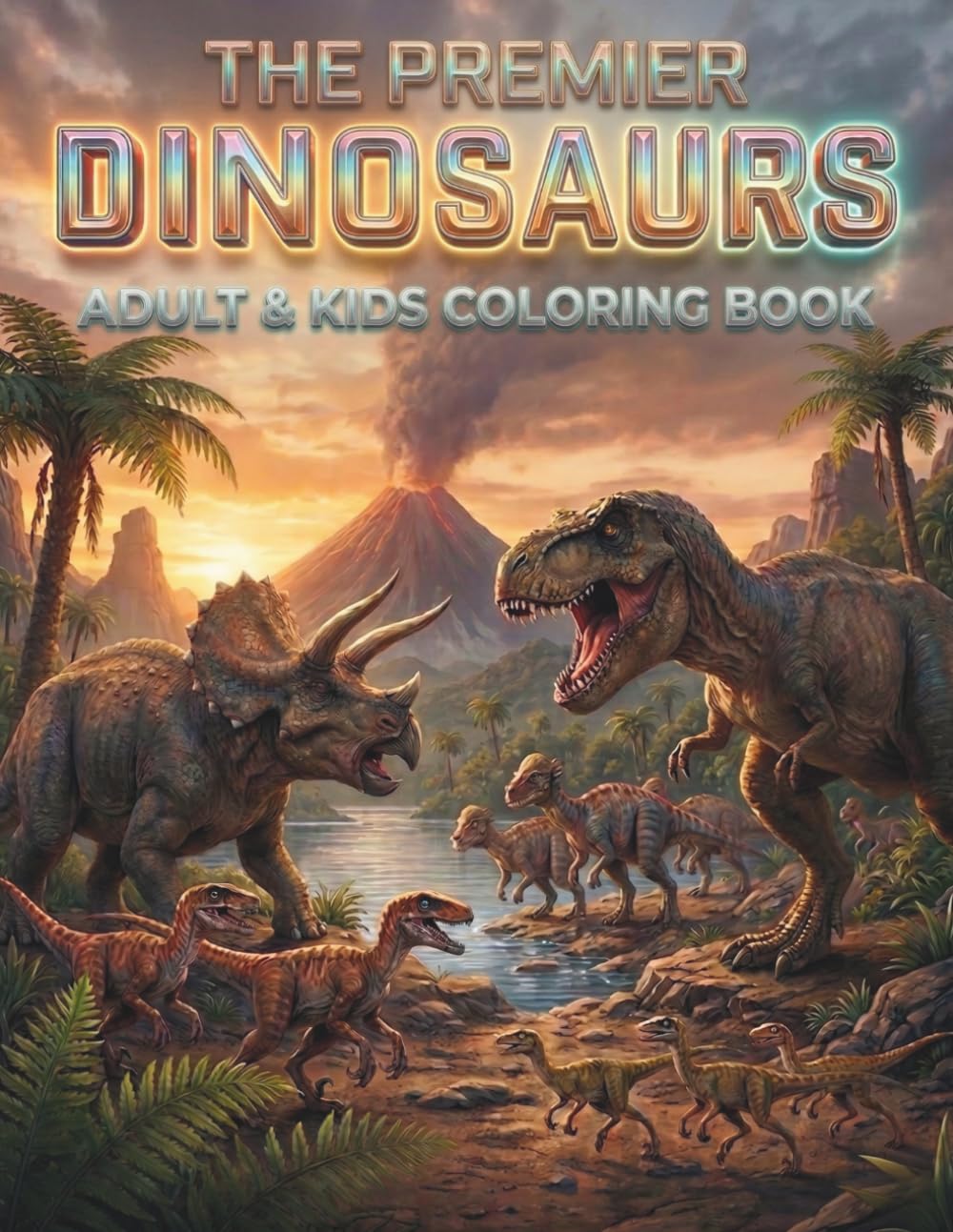 THE PREMIER DINOSAURS COLORING BOOK: INTENSE DESIGNS FOR ALL AGES: A Realistic Journey through Land, Sea, and Sky with Terrestrial, Marine, and Avian ... High-Detail Journey into Ancient Worlds)