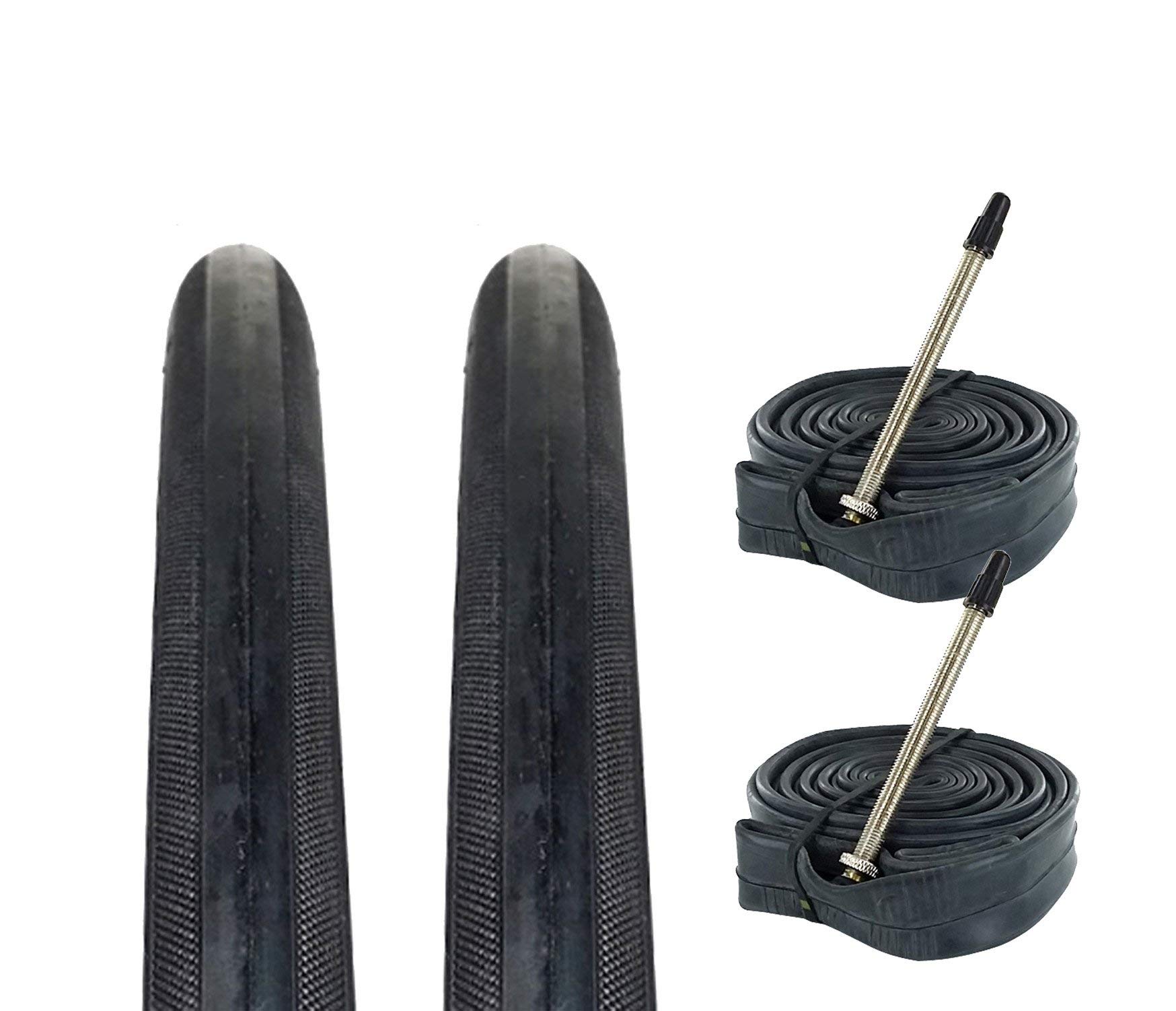Zol Bundle 2 PACK Z1233 Road Reifen und Schlauch 700 x 23 C, Presta/Französisch 80 mm Ventil
