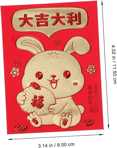 Miniatura 4 de NOLITOY 240 Pcs Year of The Rabbit Red Envelope 2023 Chinese New Year Envelopes Hong Bao Envelope New Year Red Envelopes Rabbit Year Red Envelopes