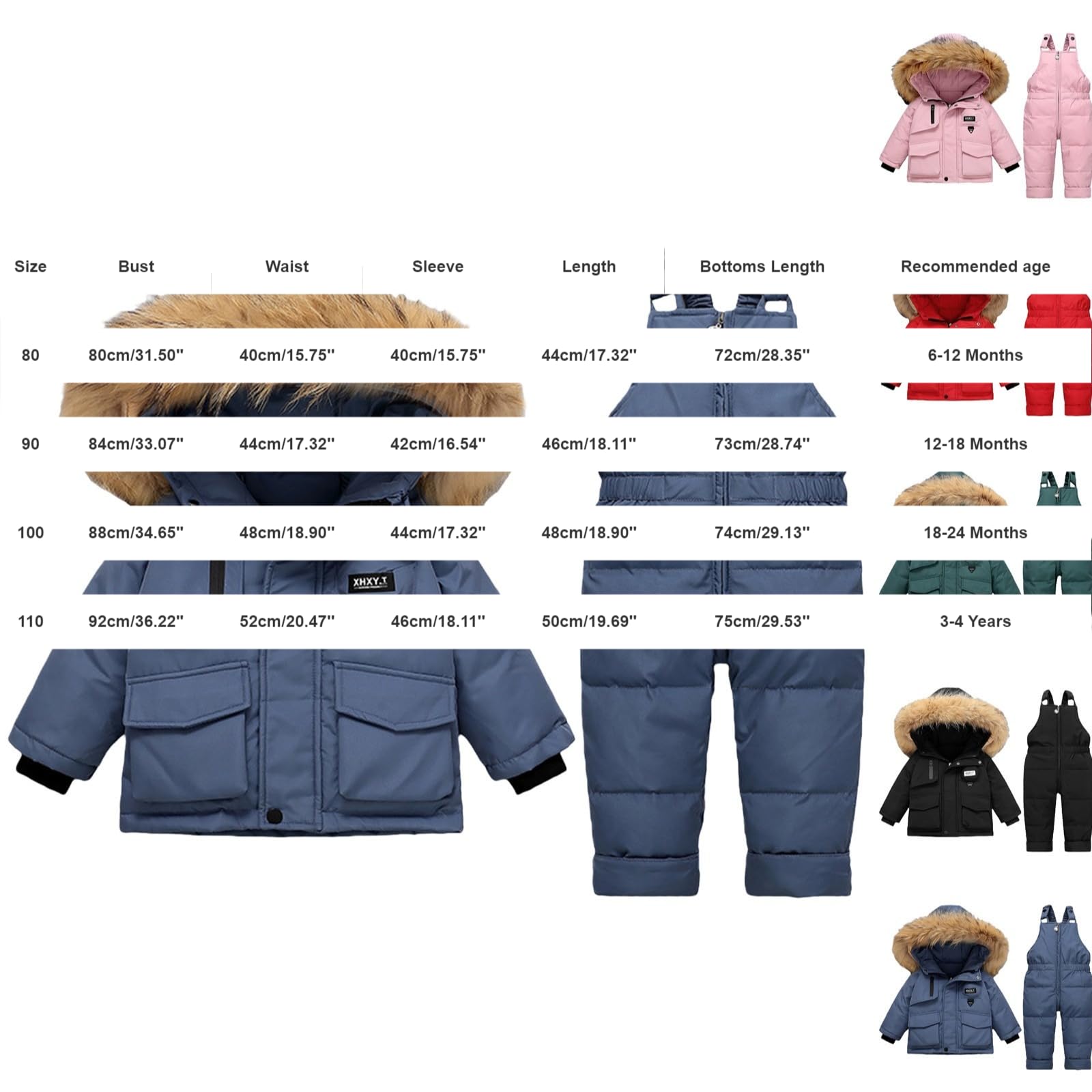 Winter Schneeanzug Kinder 2tlg Warme Skianzug Wasserdicht Winddicht Ski Set