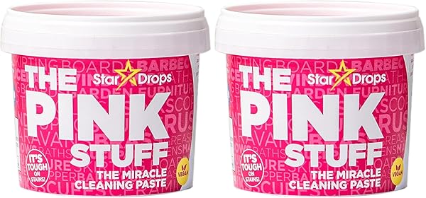 Stardrops The Pink Stuff Cleaning Paste 500g, Multi Purpose Cleaner for Kitchen, Bathroom, Tiles, Glass, Shower, Oven, Sink, Stainless Steel, Removes Grease, Grime & Stains (Pack of 2)