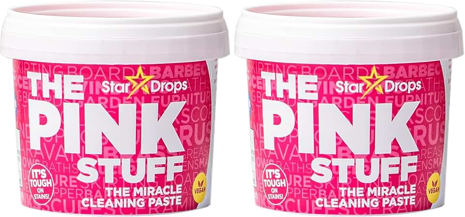 The Pink Stuff Cleaning Paste 500g, Multi Purpose Cleaner for Kitchen, Bathroom, Tiles, Glass, Shower, Oven, Sink, Stainless Steel