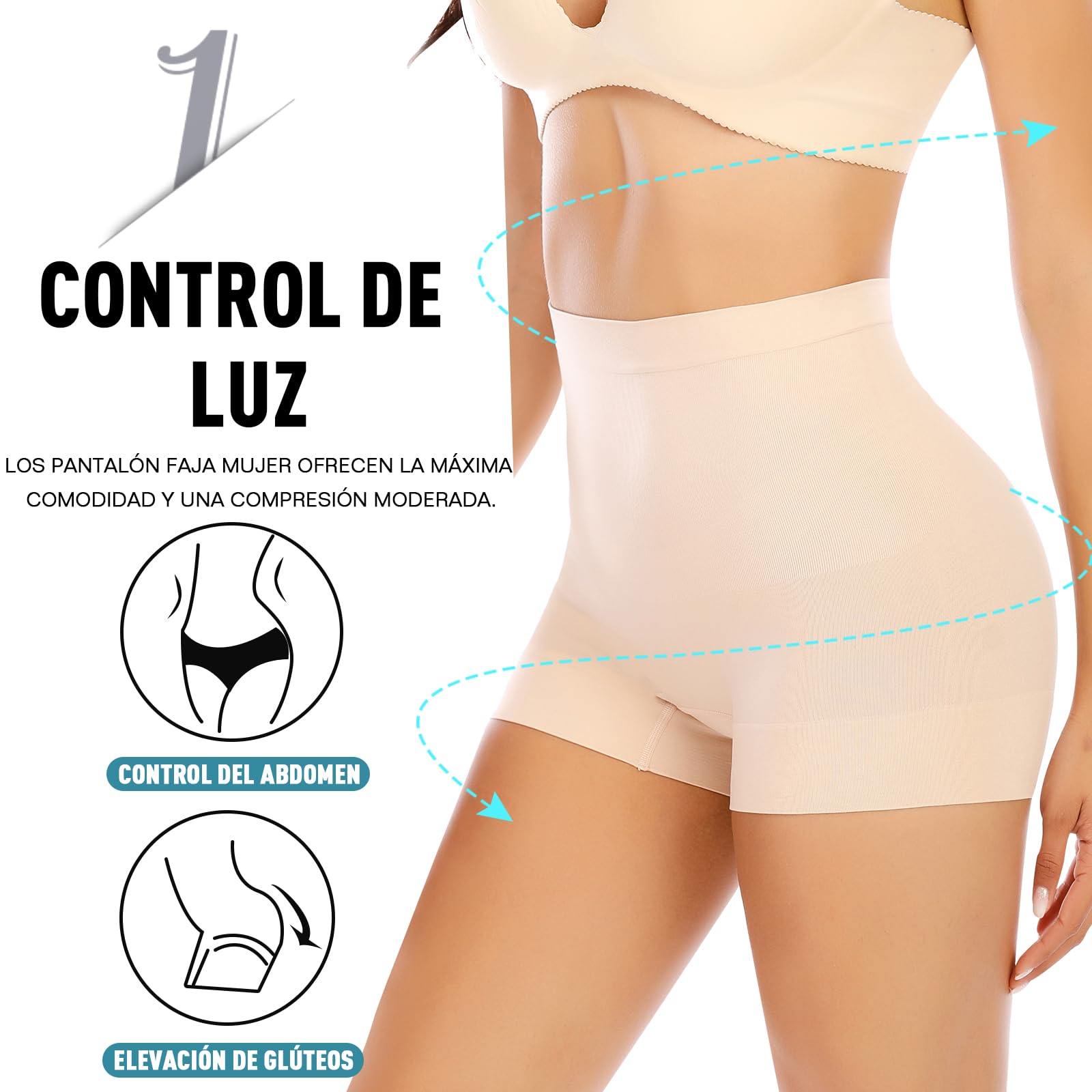 YARRCO Braga Faja Reductora Mujer Invisible Faja Pantalon Adelgazante Vientre Plano Braguitas Moldeadoras Shapewear Control de Abdomen Sin Costuras