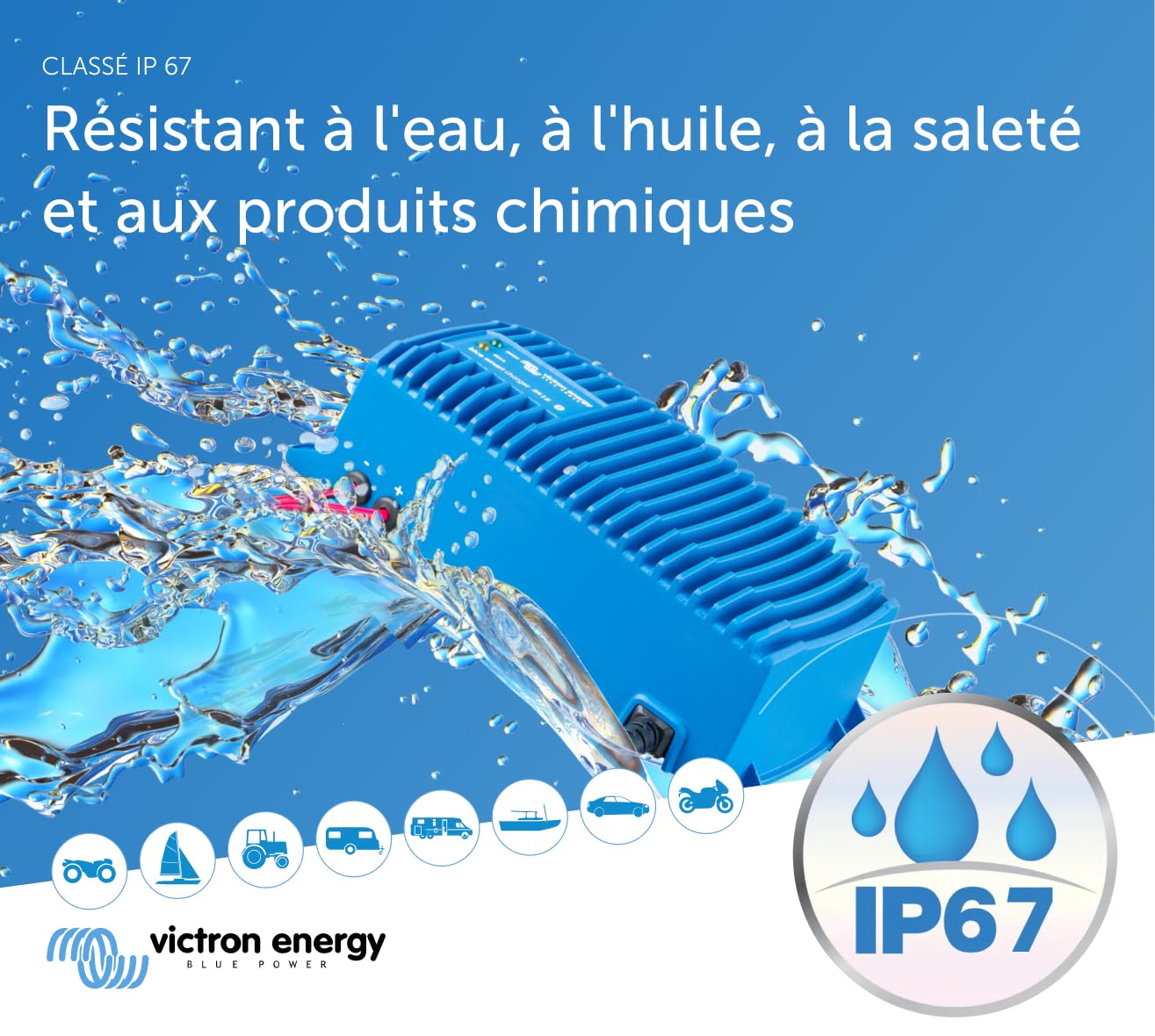 Victron Energy Blue Smart IP67 24-Volts 5 ampères 230V Chargeur de Batterie, Bluetooth (CEE 7/7)