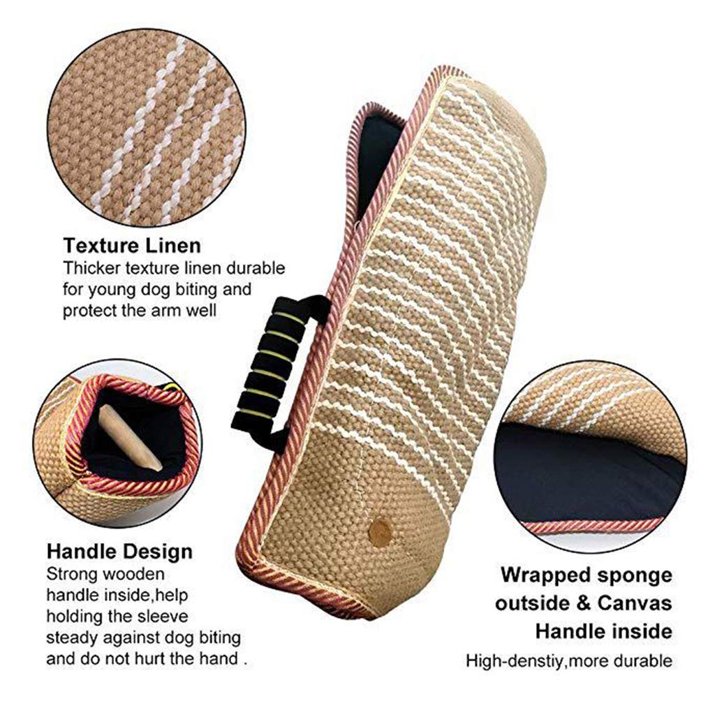 Funda gruesa para perros con asa, protector de brazo de entrenamiento para perros medianos y grandes, entrenamiento al aire libre