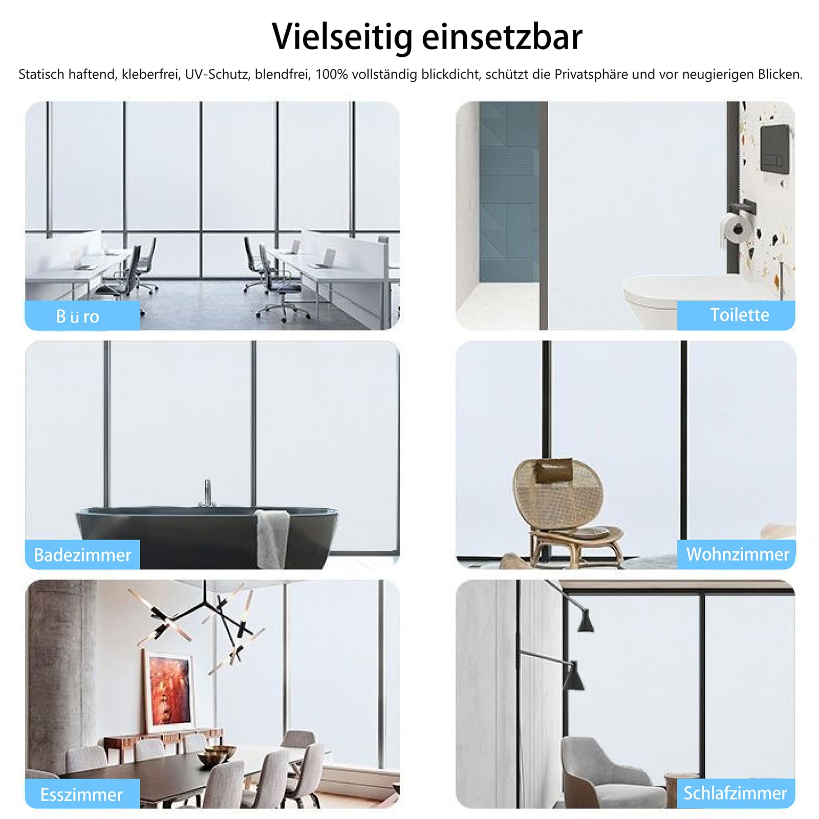 Vollverdunkelnde Folie, Statisch Haftend Ohne Kleber, UV-Schutz, Wärmeisolierung & Lichtblockierung, Doppelseitig Weiß, Passend für Lager, Serverraum, Labor u.a., 60CMx4M
