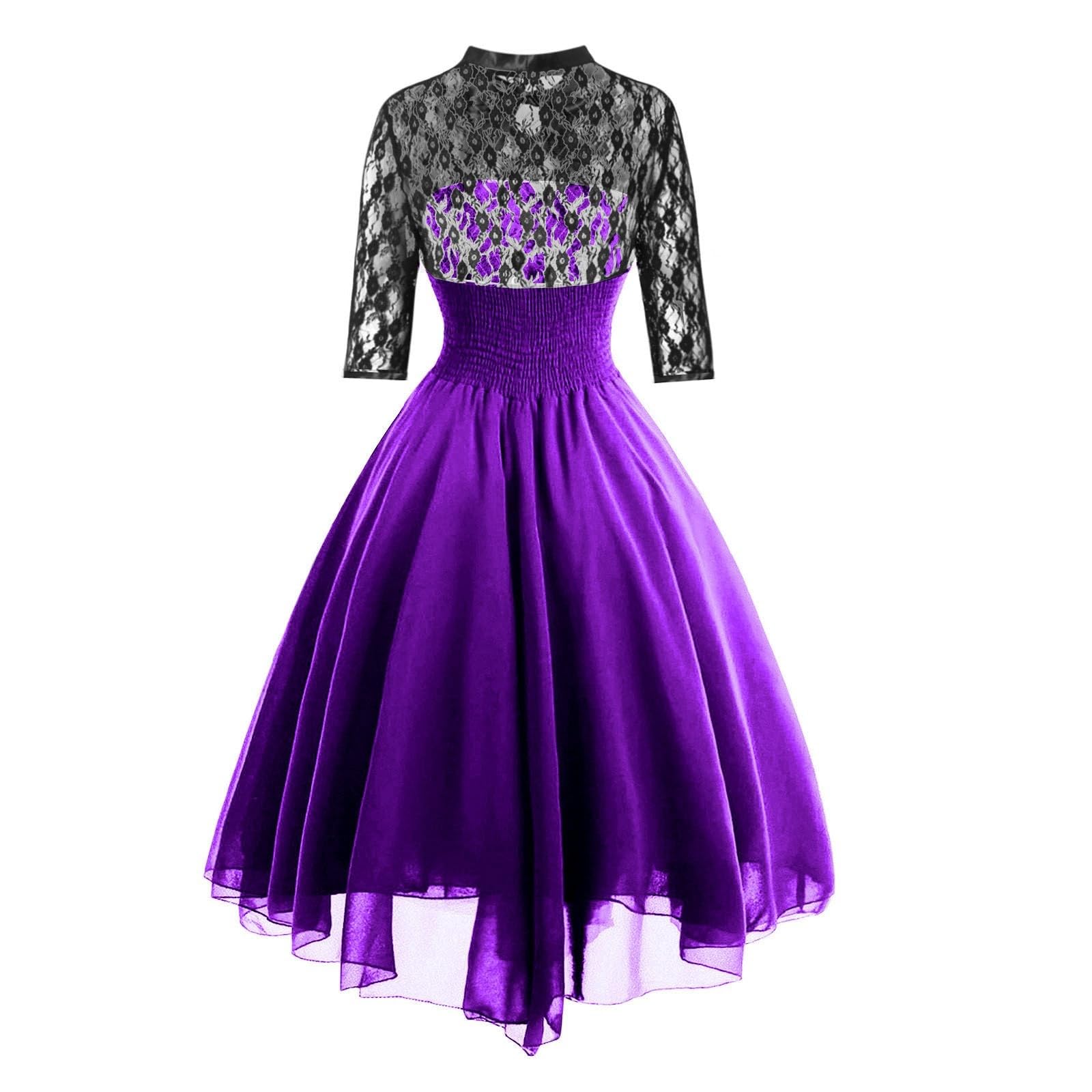 SRZYMJ Trachtenmode Damen Dirndl Set Komplett Lang Oktoberfest Outfit Bluse Damen Dirndlkleid Dirndlkleid Dirndlbluse Hochgeschlossen Halloween Kostim Uniform Bluse Dirndl Hochgeschlossen Lila S-XXL