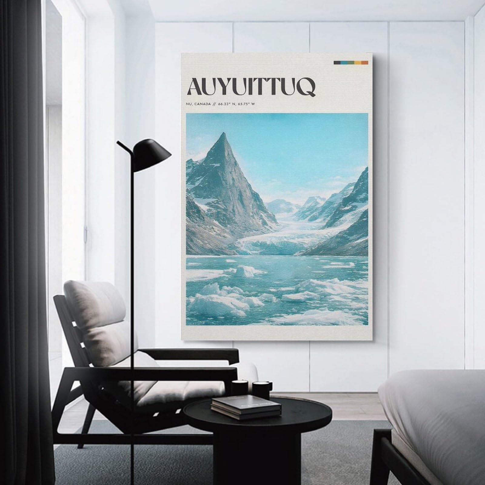 Junmoney Auyuittuq National Park Canvas Wall Art, 24x36inch(60x90cm), for Bedroom Decor, Cosy Corners Or Studios, Stylish Decor for A Restful Room Update
