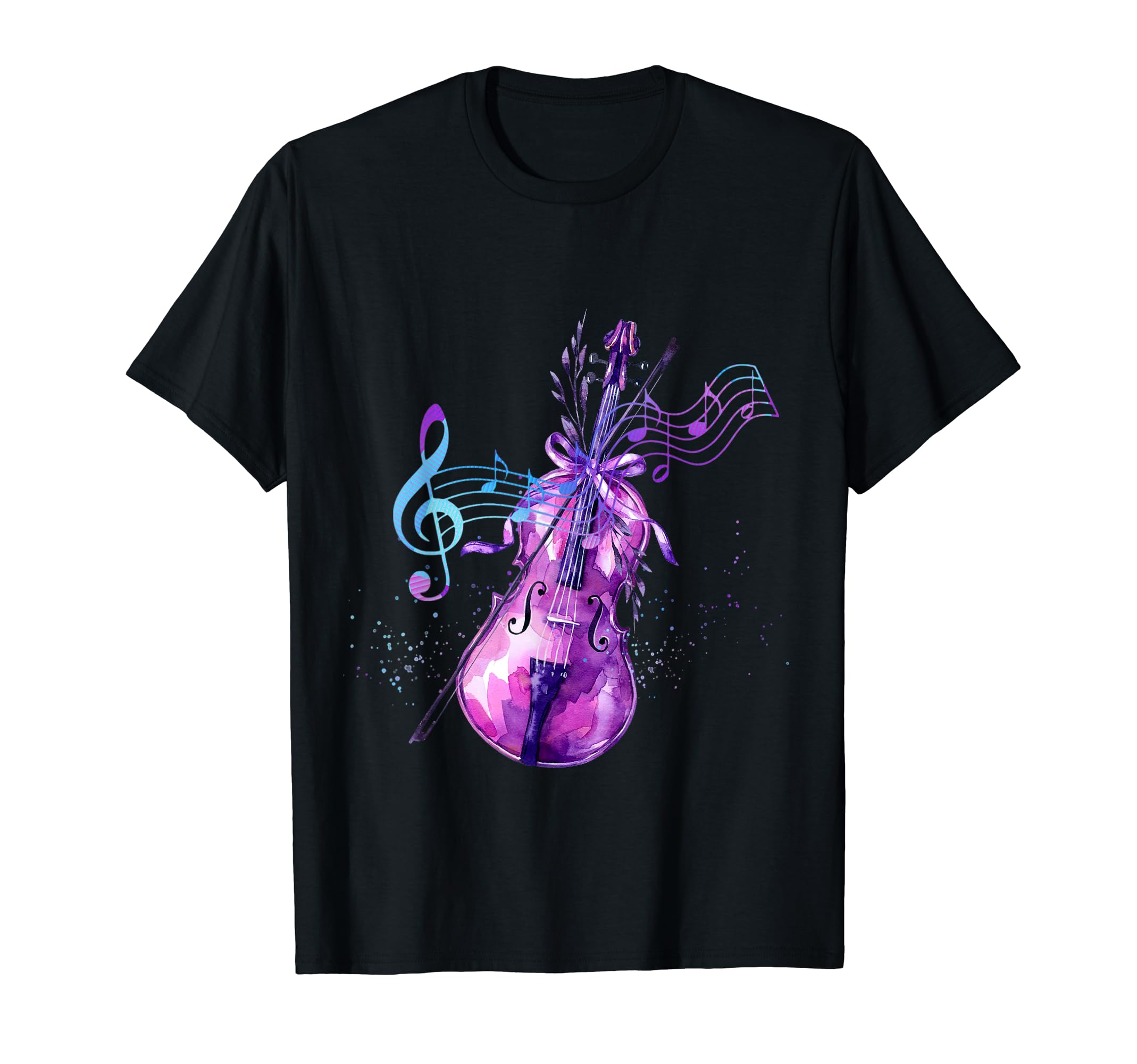 Lilac ViolinViolin Lilac Violin Watercolor Flowers T-Shirt