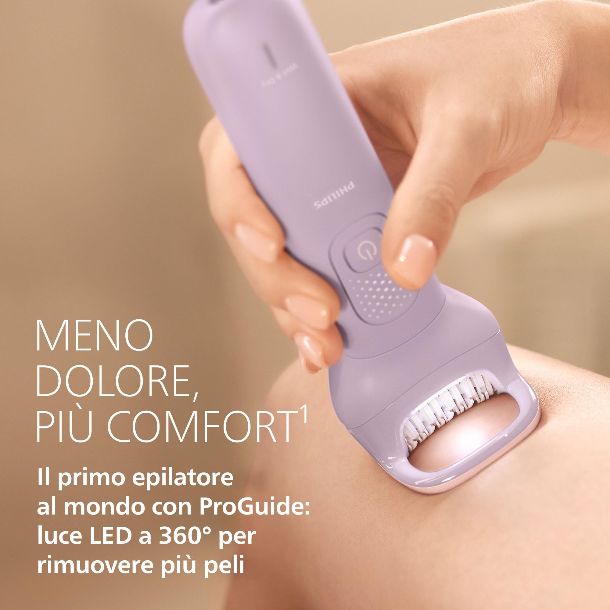 Philips Epilatore Serie 9000 - Epilatore elettrico Wet & Dry senza fili, per gambe, corpo e zona bikini, con ProGuide, 9 accessori, tra cui testina pedicure, autonomia di 60 minuti, modello BRE728/00