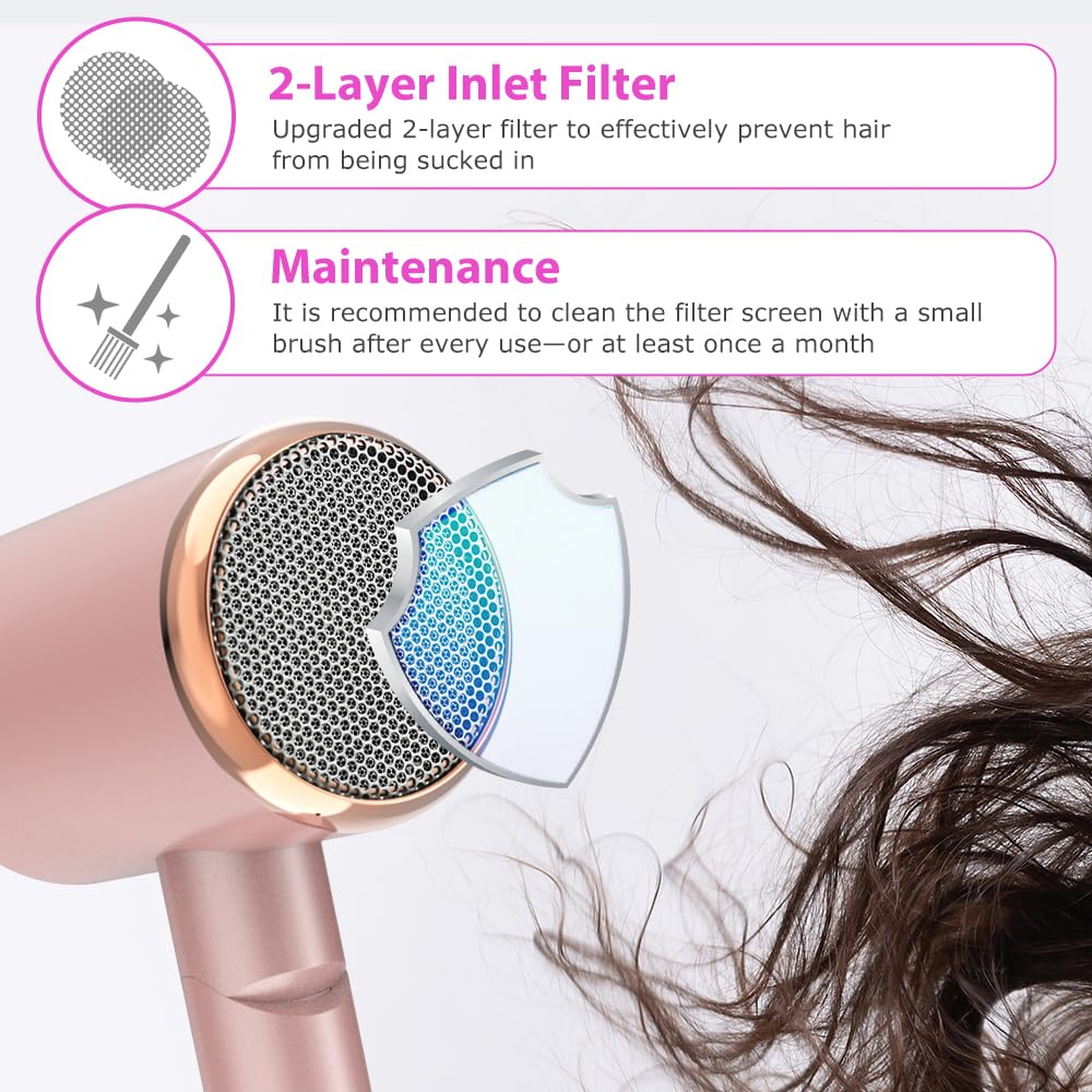 Sèche-cheveux Ionique Hair Dryer 2400W-Pochette/150000U/min/26M par seconde