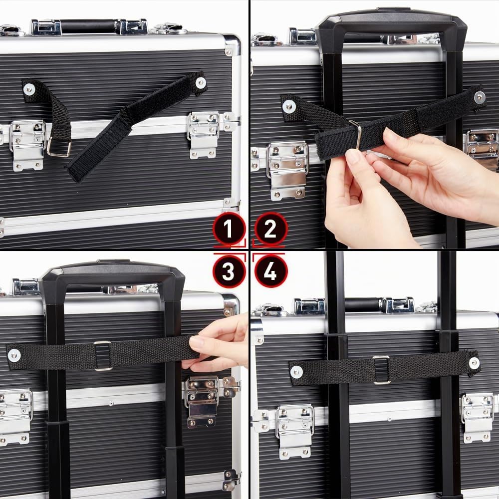 Valigia Trolley 4 in 1 Make Up Valigetta Porta Trucchi Estetista Grande Nero