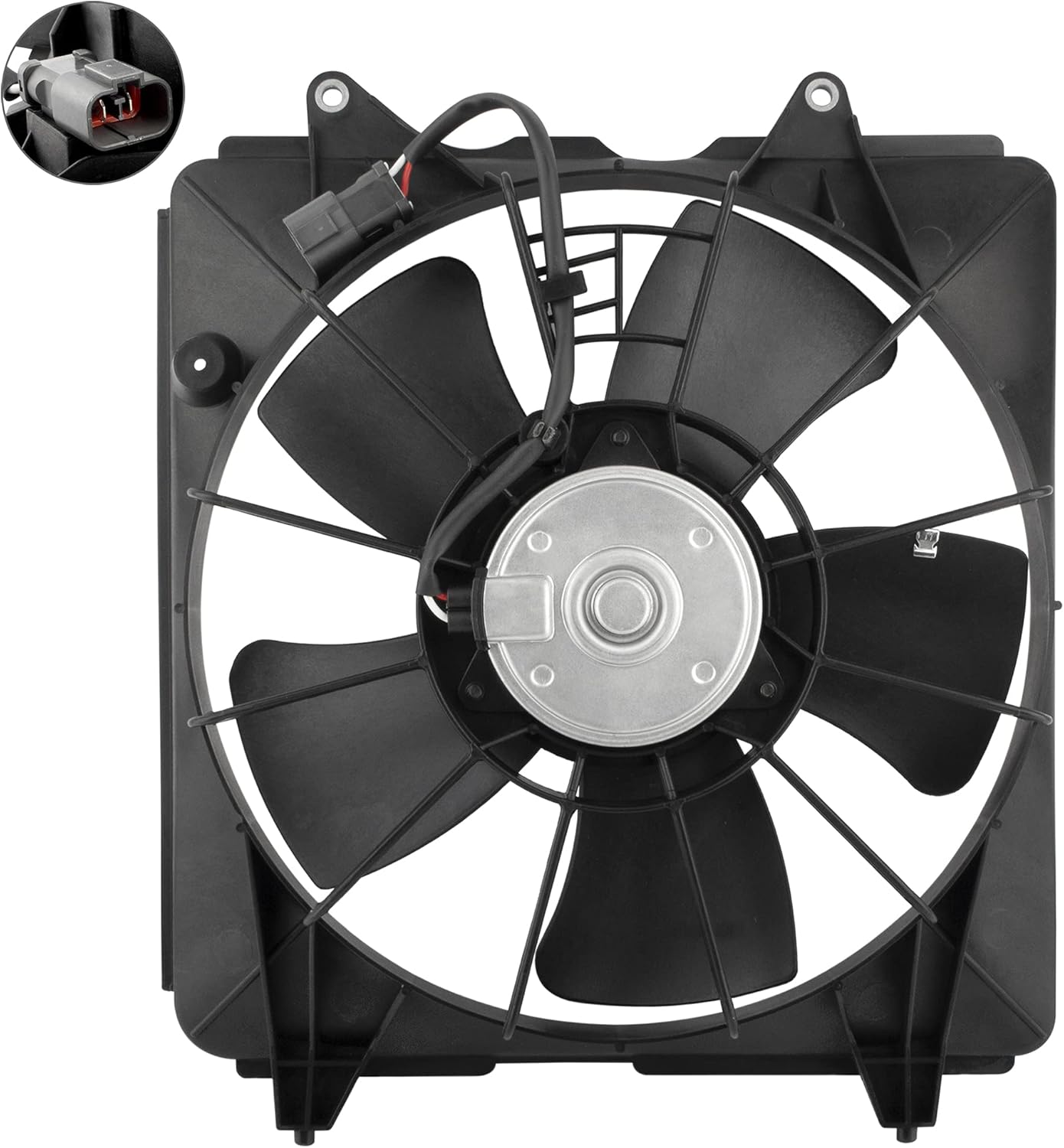 BOXI 620-253 Radiator Cooling Fan Engine Motor Assembly Fit for Honda Civic 1.8L 2006-2011/5-Speed Automatic Transmission / 19015-RNA-A01 HO3117100
