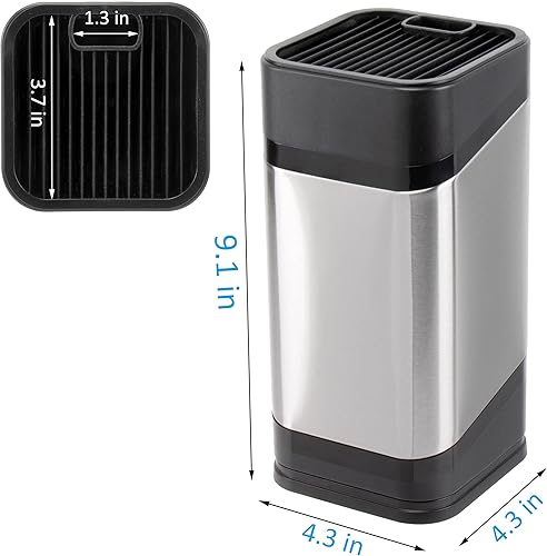 Miniatura 6 de RedCall Soporte universal para cuchillos de cocina, bloque de cuchillos universal de acero inoxidable para encimera de cocina, organizador de