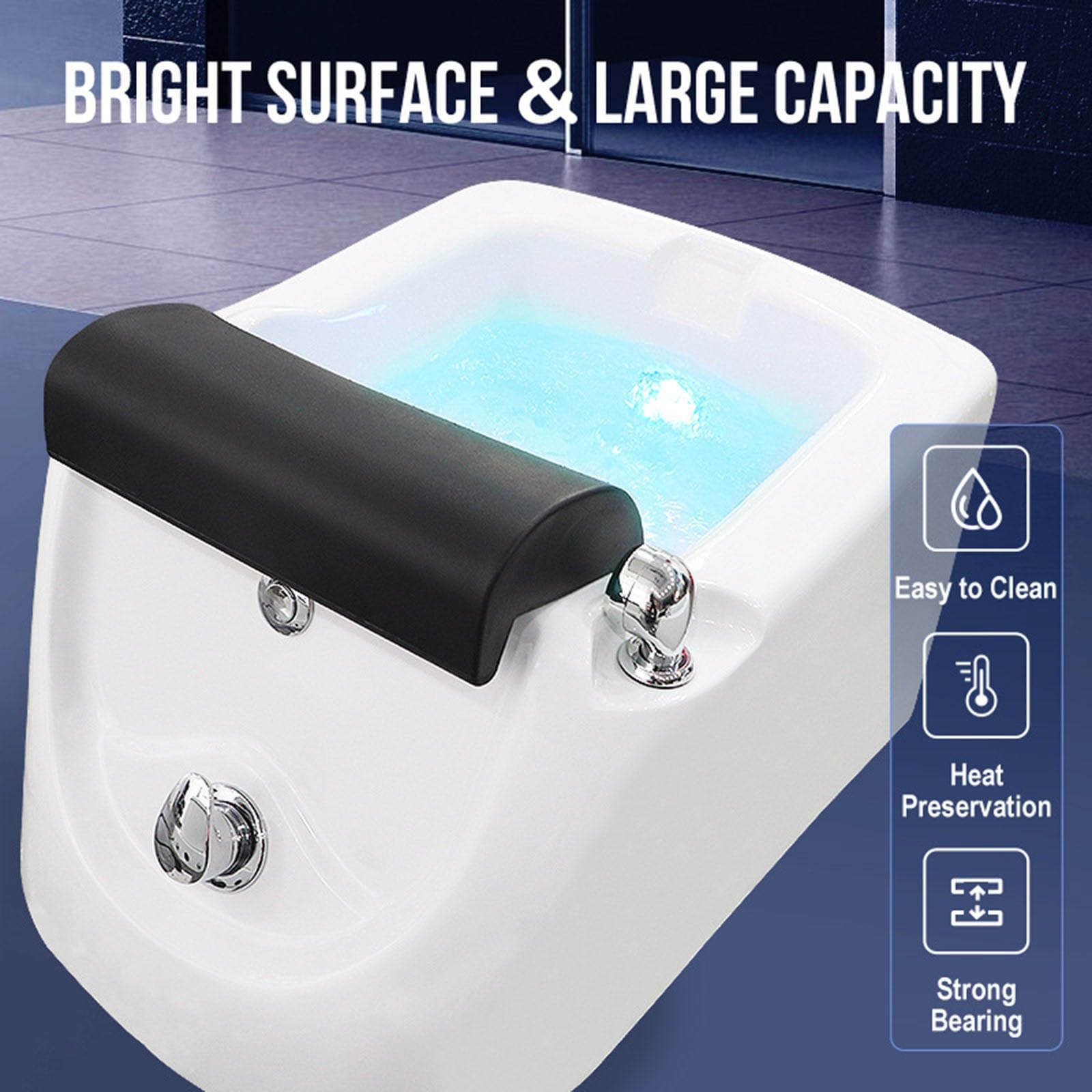 Foot Bath Spa Acrylic Footbath Salon Massage Equipment with Heat and Massage Pedicure Bowl Spa Foot Bath Pedicure Home Foot Bath Acrylic Pedicure Sink